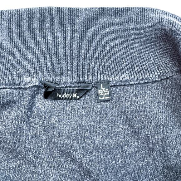 Hurley Charcoal Grey Zip-Up Sweater with Pink Logo - Size L - Picture 5 of 6